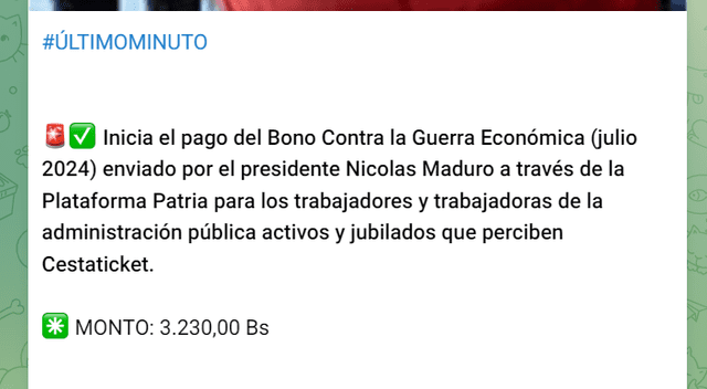 bono de guerra | aumento de guerra | sistema patria