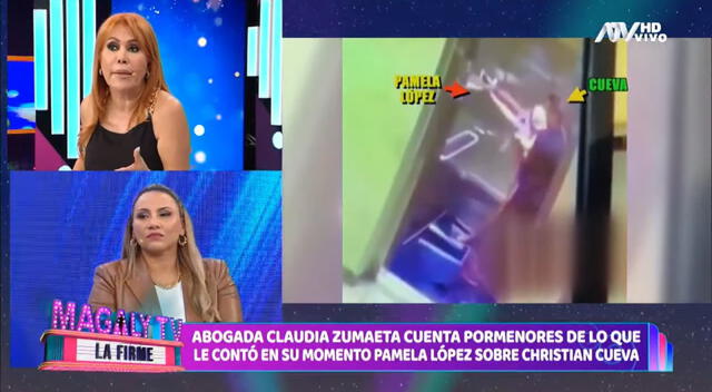  Magaly Medina y Claudia Zumaeta hablaron sobre la denuncia de Pamela López contra Christian Cueva. Foto: Captura ATV   