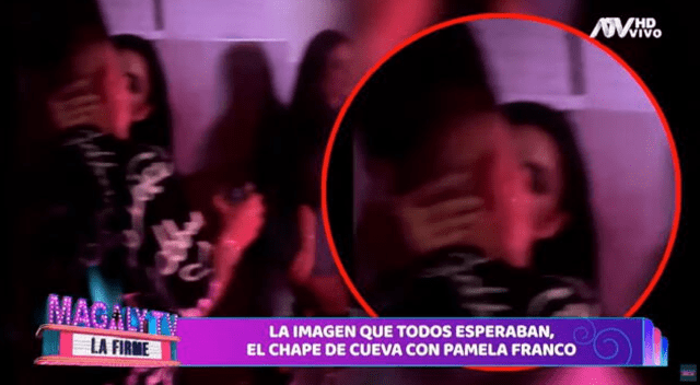 'Magaly Tv: la firme' ampayó al Christian Cueva dándose besos con Pamela Franco. Foto: ATV.   