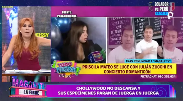  Magaly Medina de burla de las declaraciones de Priscila Mateo sobre la 'construcción' de su relación con Julián. Foto: Captura Magaly TV, La Firme    