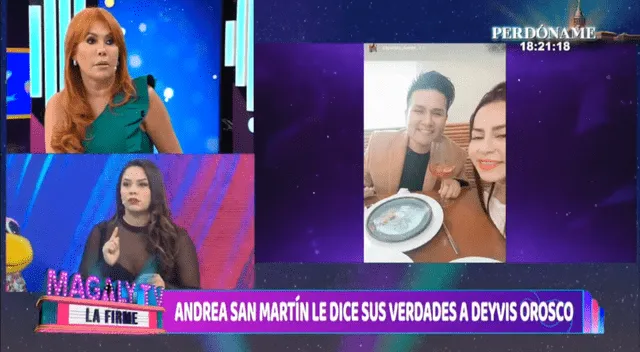  Andrea San Martín desmiente a Deyvis Orosco y afirma que Karen Capuñay no sabía de la videollamada. Foto: Captura ATV    