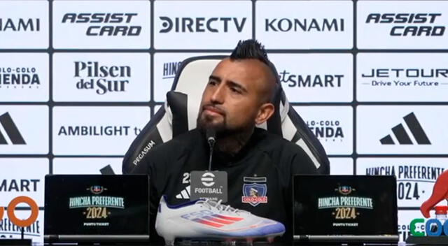 Arturo Vidal declaró en conferencia de prensa. Foto: Colo-Colo   