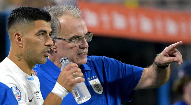 Marcelo Bielsa dirigió a Luis Suárez durante la Copa América y las Eliminatorias 2026. Foto: AFP   