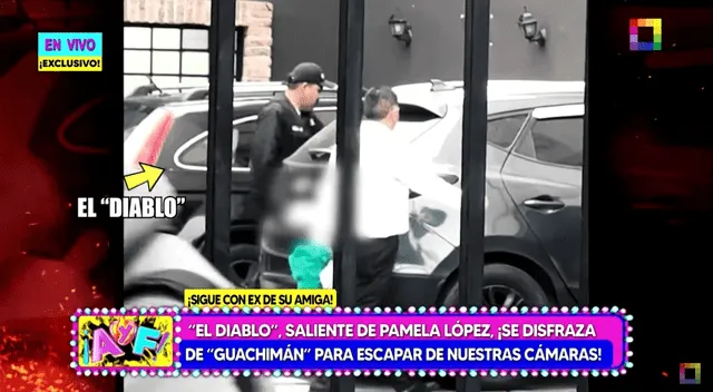  Luis Rodríguez intercambio vestimenta con un personal de seguridad. Foto: Captura Willax    