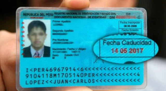 El DNI tiene una vigencia de 8 años. Foto: difusión   