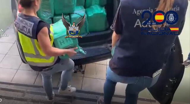 Las autoridades españolas han logrado desmantelar un importante envío de cocaína proveniente de Ecuador. Foto: Captura Policía Nacional.   