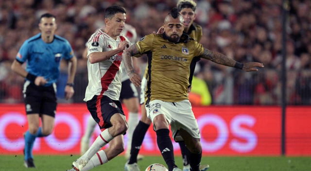 Arturo Vidal llegó a cuartos de final con Colo-Colo en la Copa Libertadores 2024. Foto: AFP   