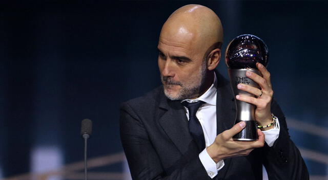 Pep Guardiola ganó el premio The Best a mejor entrenador. Foto: UEFA   