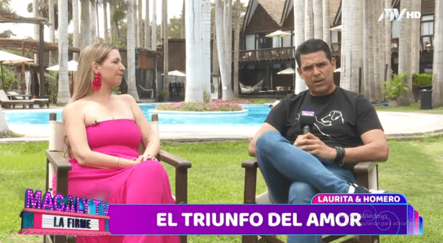 Homero Cristalli y su esposa Laura Reyes en el programa de 'Magaly TV: la firme'. Foto: ATV. 