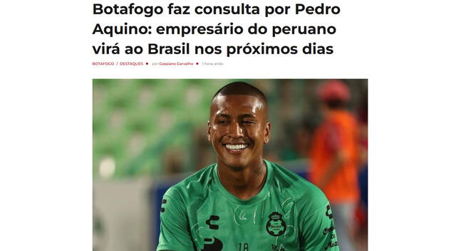 Pedro Aquino se volvió noticia en la prensa brasileña. Foto: captura de RTI Esporte   