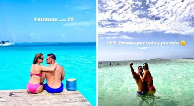  Karla Tarazona arrasa con bikini fosforescente al confirmar su amor por Christian. Foto: Instagram 