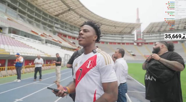 Así fue la visita del streamer Speed al Estadio Nacional de Lima. Foto: IShowSpeed/ YouTube   