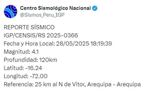 Sismo en Arequipa