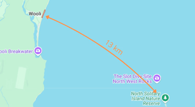 Isla North Solitary Island donde fue encontrado Darcy Deefholts. Foto: Google Maps Isla North Solitary Island donde fue encontrado Darcy Deefholts. Foto: Google Maps