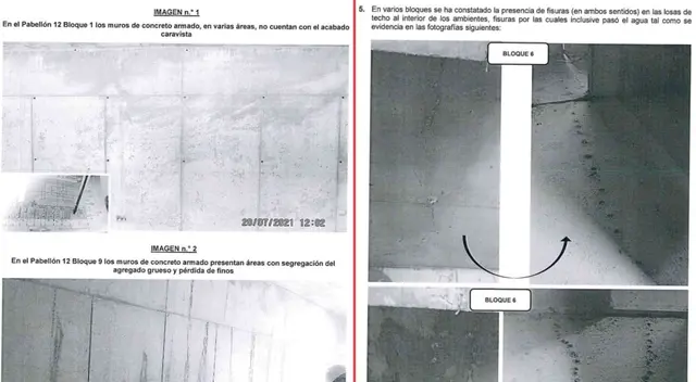  La Contraloría encontró deficiencias en la construcción que dejó el Consorcio Ejecutor Ica. Foto: Informe de visita de control de la Contraloría.   