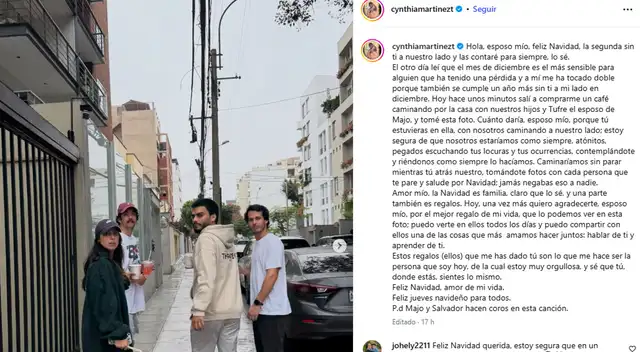  Cynthia Martínez dedica mensaje a Pedro Suárez Vértiz en Navidad.