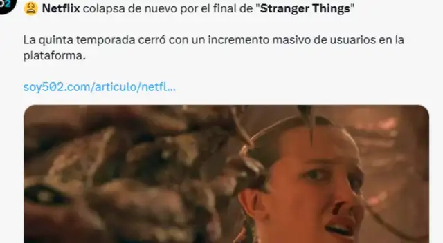 Usuarios se quejaron de Netflix tras final de Stranger things. Usuarios se quejaron de Netflix tras final de Stranger things.