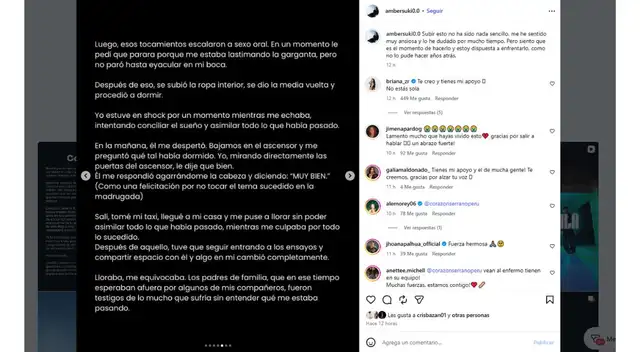 Denuncia de la víctima contra Jeremy Iturri.