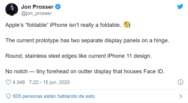 Jon Prosser asegura que Apple ya trabaja en su primer iPhone plegable