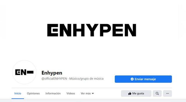 Captura a la cuenta de Facebook oficial de ENHYPEN. Créditos: BE:Lift