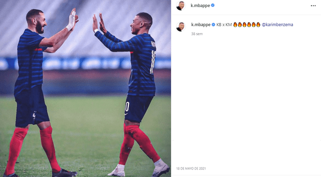 Publicación de Kylian Mbappé. Foto: Instagram Kylian Mbappé