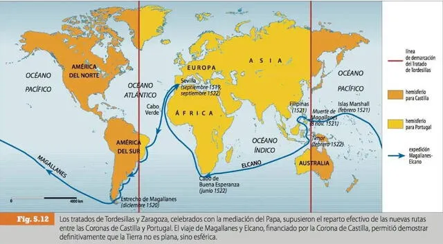 El Tratado de Tordesillas fue un acuerdo firmado el 7 de junio de 1494 entre los reinos de España y Portugal para dividir las tierras "descubiertas y por descubrir" fuera de Europa. Foto: ELE USAL Strasbourg   