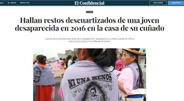 Prensa extranjera informa cómo policía peruana encontró restos de Solsiret, desaparecida en 2016 en el Callao. Foto: Captura.
