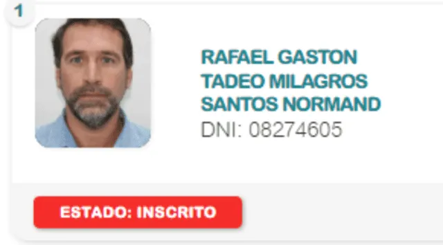 Candidato Rafael Gastón Tadeo Milagros Santos Normand candidato al Gobierno Regional de Lima.