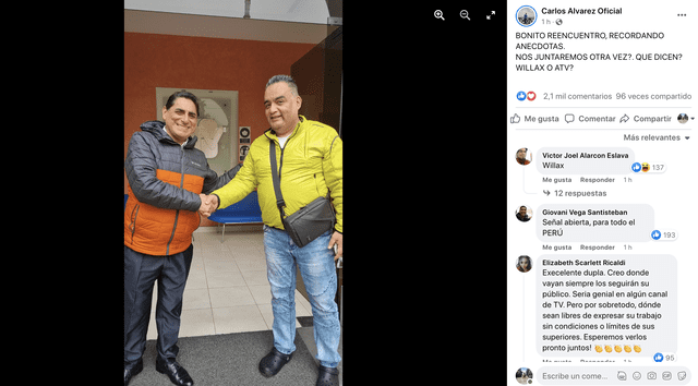 Carlos Álvarez feliz tras reunirse con Jorge Benavides: ¿nos juntaremos otra vez?