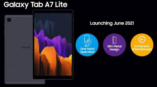 "Operación a una mano", una de las características del Galaxy Tab A7 Lite. Foto: Samsung