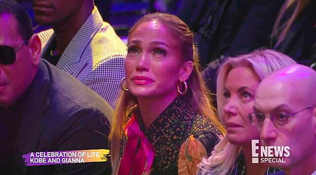 Jennifer Lopez rompió en llanto en el funeral de Kobe Bryant.