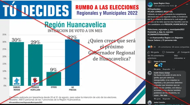 Publicación en Facebook del 1 de setiembre. Foto: captura