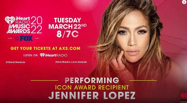 Jennifer Lopez será premiada  por su trayectoria artística en los iHeartRadio Music Awards. Foto: iHeartRadio