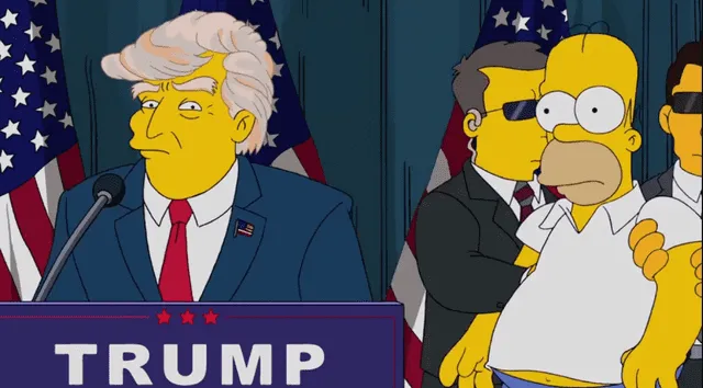 El expresidente de los Estados Unidos Donald Trump en 'Los Simpson'. Foto: 20 minutos   