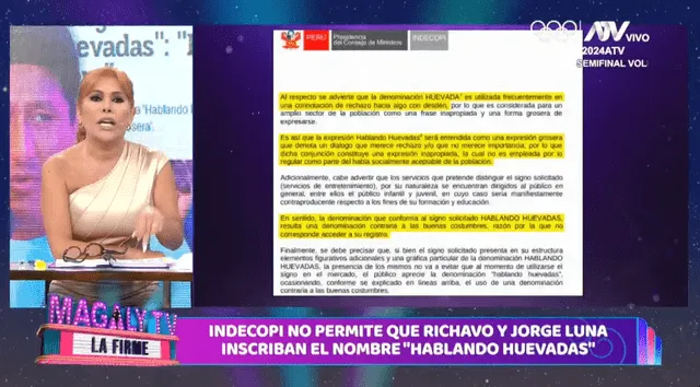 Magaly Medina habló sobre 'Hablando huevadas'. Foto: ATV   