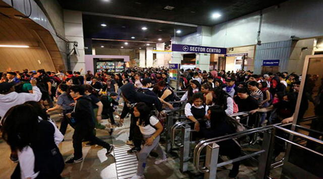 Protesta en la estación La Cisterna