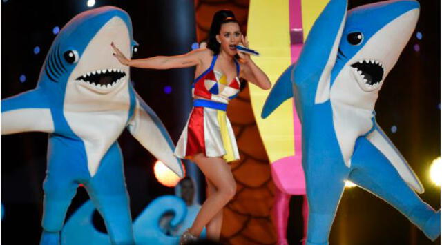 Katy Perry en el Super Bowl. Foto: AFP