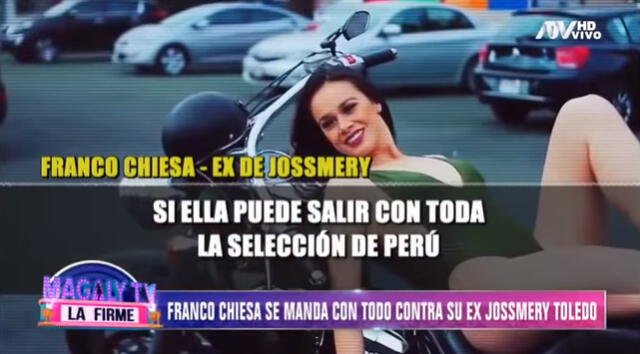 Jossmery Toledo expuesta por comentarios de su expareja Franco Chiesa.