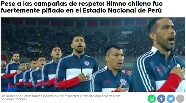 Así informó la prensa chilena sobre las pifias a su himno. Foto: captura de Radio Sonar