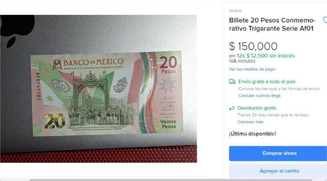 Este billete de 20 pesos mexicanos puede valer hasta 150.000: aprende cómo venderlo por internet