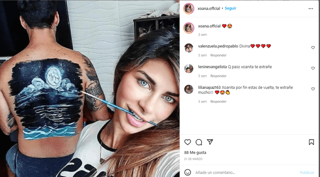 Xoana González cuelga dibujos de sus pinturas en sus redes sociales. Foto: Instagram