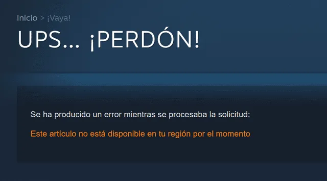  La página de tienda en Steam para Tell Me Why no puede visitarse desde Perú. Foto: captura de Steam   