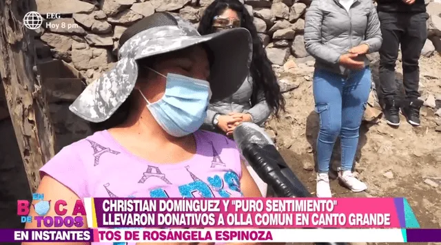 Vecinos de 'Cuz del calvario' agradecen donativos de cantantes. Foto: captura América TV