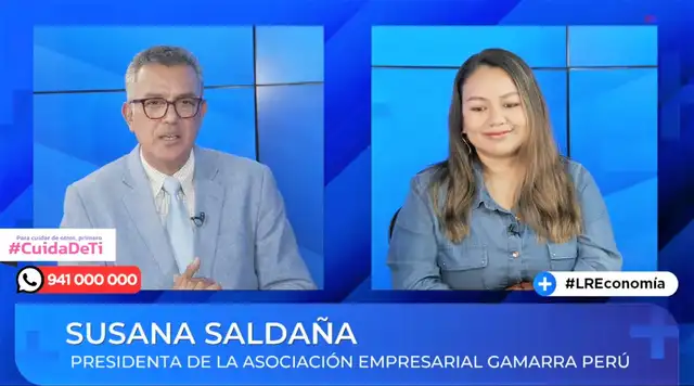 Entrevista a Susana Saldaña, presidenta de la Asociación Empresarial Gamarra Perú. Foto: Captura.