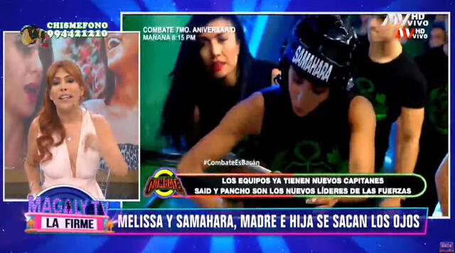 Samahra Lobatón tuvo un breve paso por "Combate". Magaly Medina deslizó que esto fue capricho de la hija de Melissa Klug