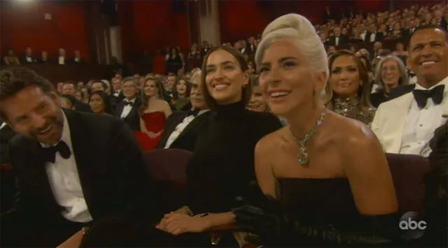 Bradley Cooper, Irina Shayk y Lady Gaga en los Oscar.