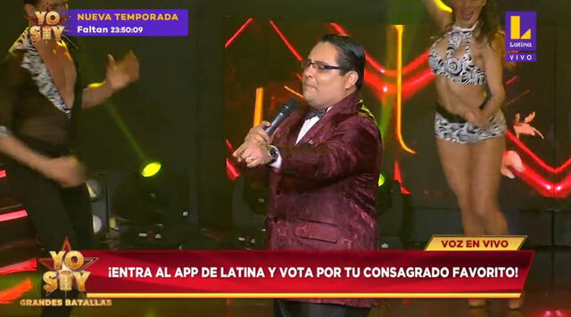‘Mon Laferte' y ‘Gilberto Santa Rosa' cantan en Yo soy Grandes batallas. Foto: captura Latina