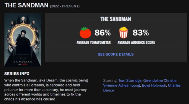 "The Sandman" en Rotten Tomatoes