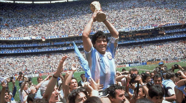 Camiseta de Argentina en 1986. Foto: AP   