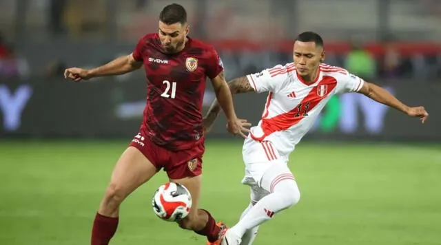 El juego de Perú vs. Venezuela terminó 1-1 en el Estadio Nacional por las Eliminatorias Sudamericanas 2026. Foto: AFP 